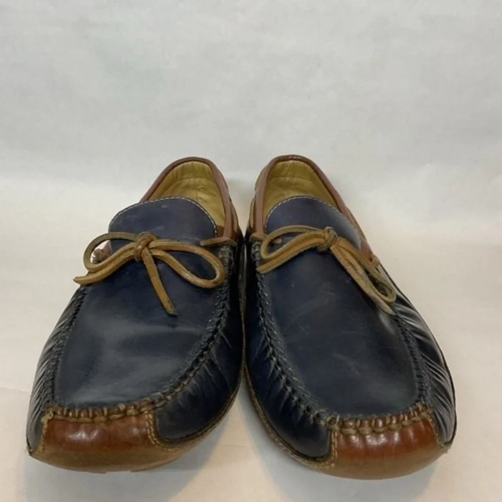 Trask Drake Blue Tie/Bow Driving Loafers Moccasin Men 9M China Bison Leather